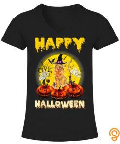 Apparel happy halloween golden retriever dog pumpkin gifts  Tee Shirts Quotes