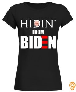 Styling Hiding from Biden for President 2020 Funny Political T Shirts Sayings Men